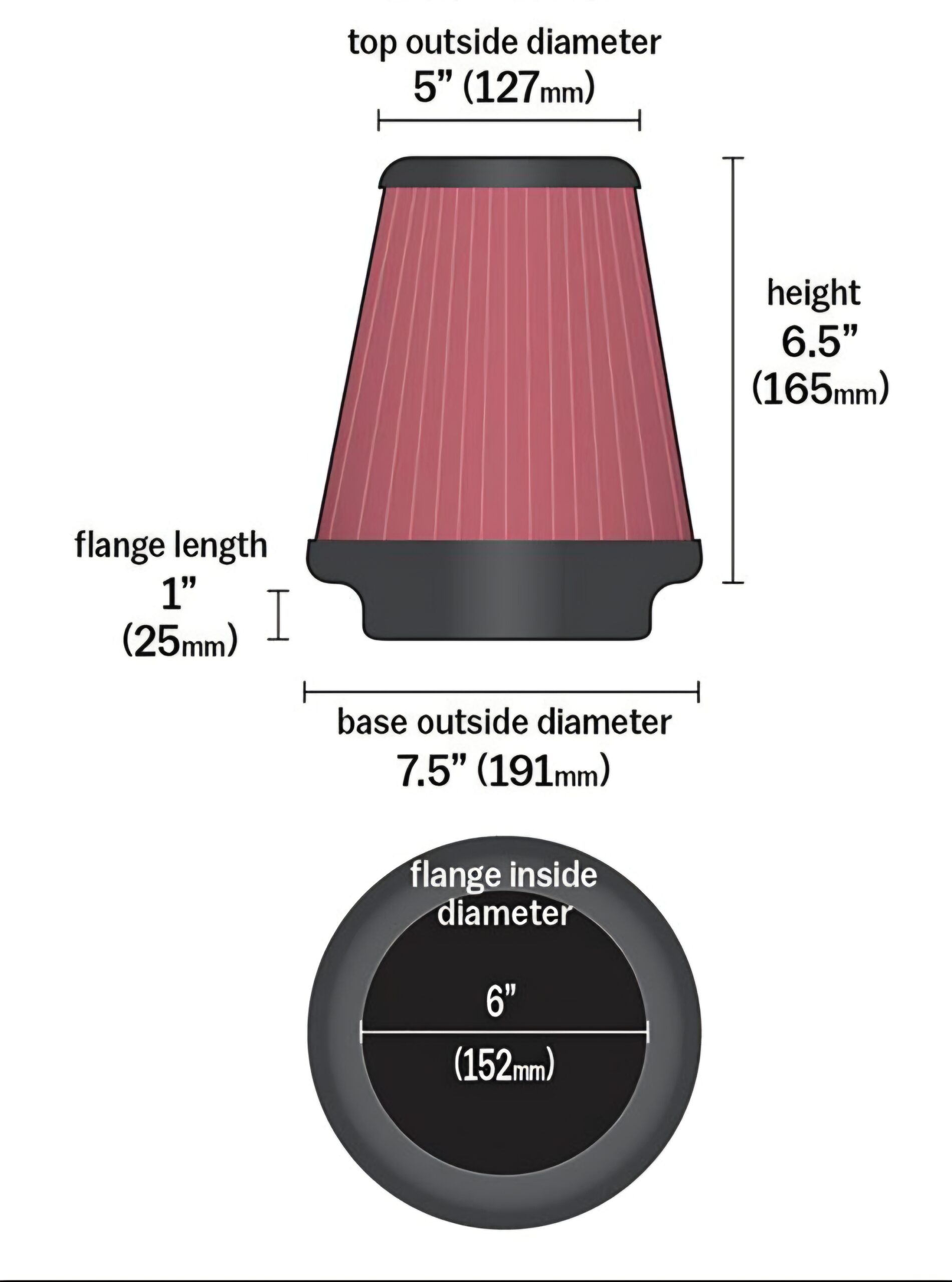 Filtro K&N Universal 6 IN. - Imagen 9